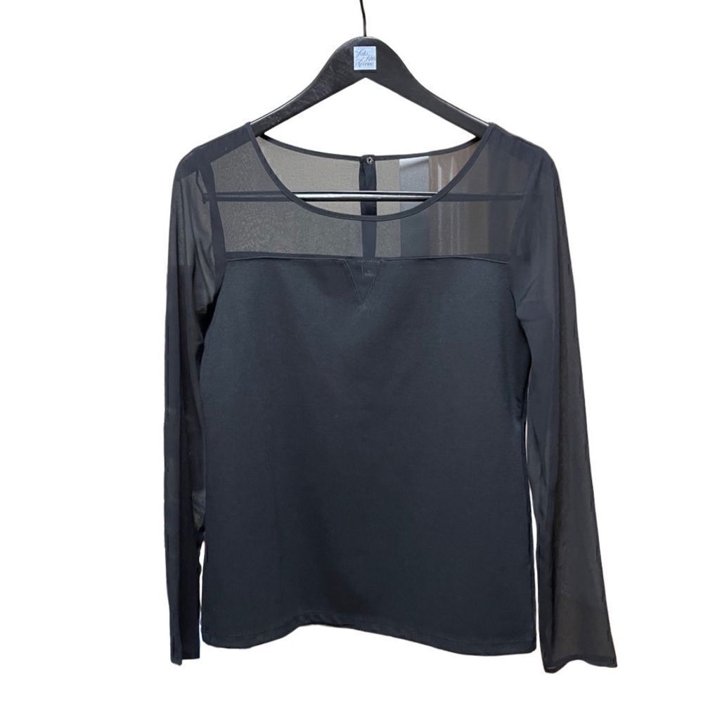 🌟70% OFF🌟 Ann Taylor Black Sheer Neck and Sleeve Blouse